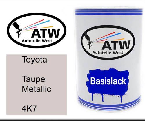 Toyota, Taupe Metallic, 4K7: 500ml Lackdose, von ATW Autoteile West.